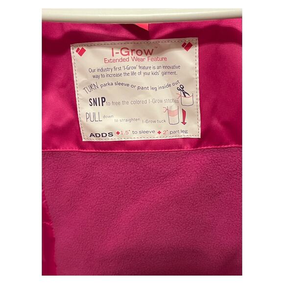 Obermeyer Roselet I-Grow Girls Snow Jacket Pink Size 4 - Picture 5 of 9